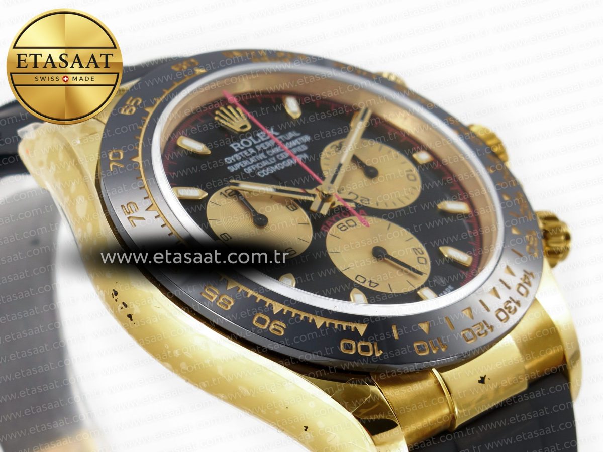 Daytona 116518 QF 1:1 Best Edition Black/YG Dial on Oysterflex Strap SH4130 V3 (Gain Weight) - Görsel 6