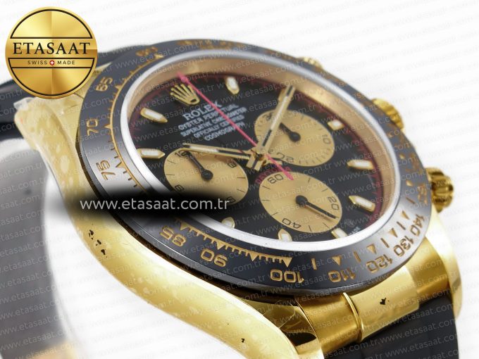 Daytona 116518 QF 1:1 Best Edition Black/YG Dial on Oysterflex Strap SH4130 V3 (Gain Weight) - Görsel 6