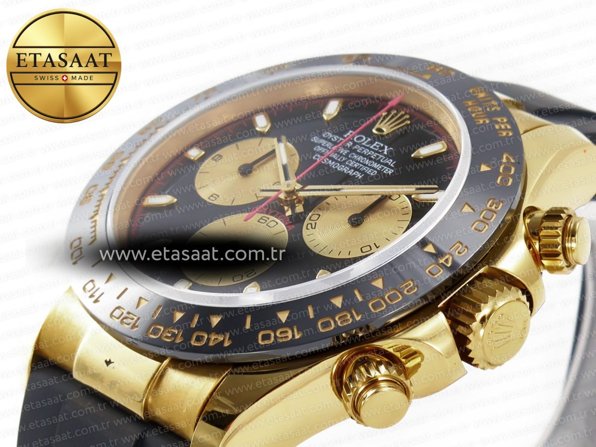Daytona 116518 QF 1:1 Best Edition Black/YG Dial on Oysterflex Strap SH4130 V3 (Gain Weight) - Görsel 7