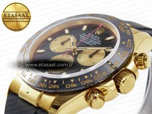 Daytona 116518 QF 1:1 Best Edition Black/YG Dial on Oysterflex Strap SH4130 V3 (Gain Weight) - Görsel 7