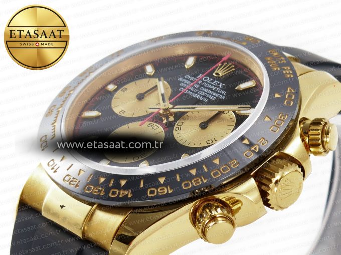 Daytona 116518 QF 1:1 Best Edition Black/YG Dial on Oysterflex Strap SH4130 V3 (Gain Weight) - Görsel 7