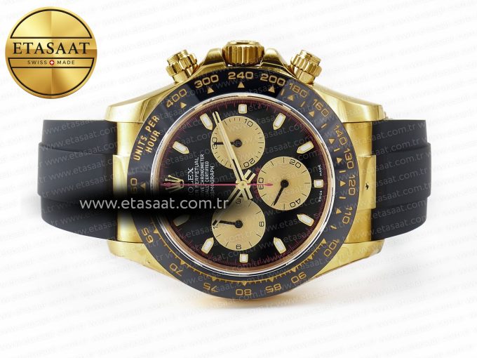 Daytona 116518 QF 1:1 Best Edition Black/YG Dial on Oysterflex Strap SH4130 V3 (Gain Weight) - Görsel 8