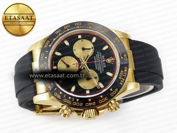 Daytona 116518 QF 1:1 Best Edition Black/YG Dial on Oysterflex Strap SH4130 V3 (Gain Weight) - Görsel 9