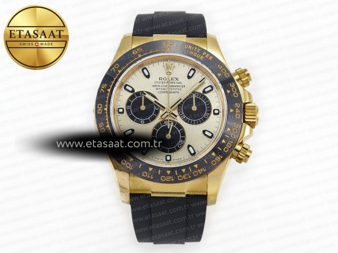 Daytona 116518 QF 1:1 Best Edition YG/Black Dial on Oysterflex Strap SH4130 V3 (Gain Weight) - Görsel 3