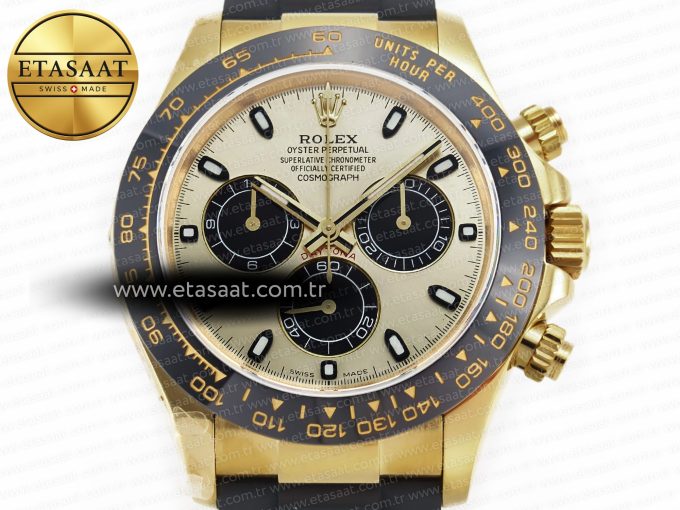 Daytona 116518 QF 1:1 Best Edition YG/Black Dial on Oysterflex Strap SH4130 V3 (Gain Weight) - Görsel 4
