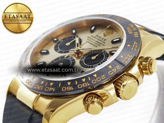 Daytona 116518 QF 1:1 Best Edition YG/Black Dial on Oysterflex Strap SH4130 V3 (Gain Weight) - Görsel 6