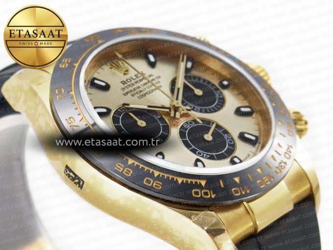 Daytona 116518 QF 1:1 Best Edition YG/Black Dial on Oysterflex Strap SH4130 V3 (Gain Weight) - Görsel 7