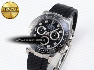 Daytona 116519 APSF 1:1 Best Edition Black Diamonds Dial on Oysterflex Rubber Strap SH4130 - Görsel 2