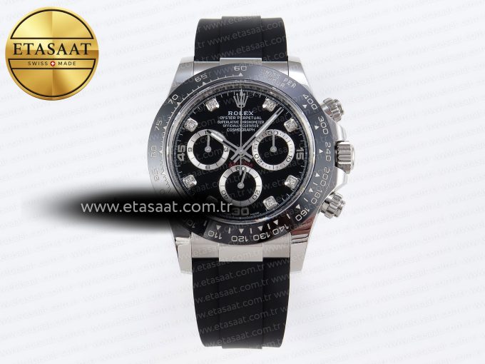 Daytona 116519 APSF 1:1 Best Edition Black Diamonds Dial on Oysterflex Rubber Strap SH4130 - Görsel 3