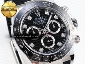 Daytona 116519 APSF 1:1 Best Edition Black Diamonds Dial on Oysterflex Rubber Strap SH4130 - Görsel 5