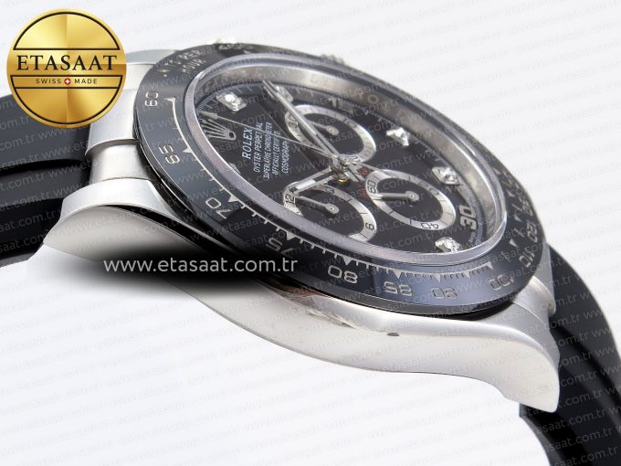 Daytona 116519 APSF 1:1 Best Edition Black Diamonds Dial on Oysterflex Rubber Strap SH4130 - Görsel 9