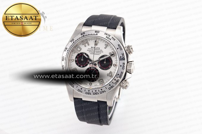 Daytona 116519 Clean Factory 1:1 Best Edition 904L SS Case White Dial on Rubber Strap SA4130 V2 - Görsel 1