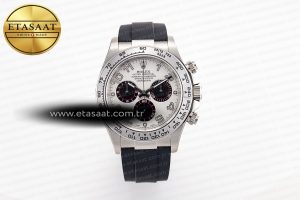 Daytona 116519 Clean Factory 1:1 Best Edition 904L SS Case White Dial on Rubber Strap SA4130 V2 - Görsel 3