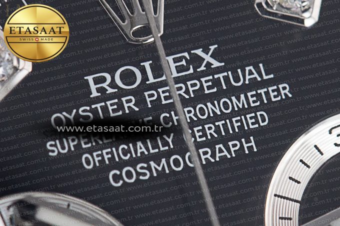Daytona 116519 Clean Factory 1:1 Best Edition Black Diamonds Dial on Oysterflex Rubber Strap SA4130 - Görsel 11