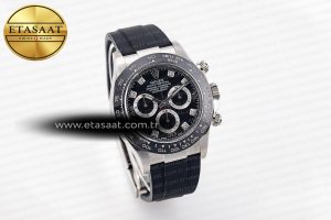Daytona 116519 Clean Factory 1:1 Best Edition Black Diamonds Dial on Oysterflex Rubber Strap SA4130 - Görsel 5