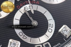 Daytona 116519 Clean Factory 1:1 Best Edition Black Diamonds Dial on Oysterflex Rubber Strap SA4130 - Görsel 8