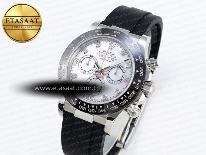 Daytona 116519 SS OMF Best Edition White MOP Diamonds Dial on Oysterflex Strap A7750 (Slim Movement) - Görsel 1