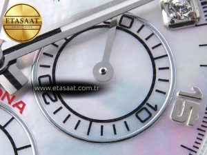 Daytona 116519 SS OMF Best Edition White MOP Diamonds Dial on Oysterflex Strap A7750 (Slim Movement) - Görsel 11
