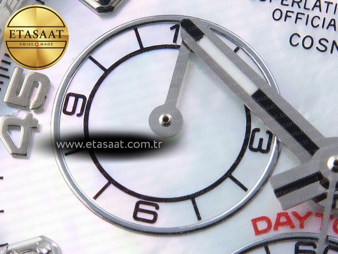 Daytona 116519 SS OMF Best Edition White MOP Diamonds Dial on Oysterflex Strap A7750 (Slim Movement) - Görsel 14