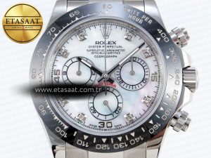 Daytona 116519 SS OMF Best Edition White MOP Diamonds Dial on Oysterflex Strap A7750 (Slim Movement) - Görsel 4