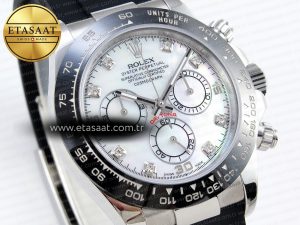 Daytona 116519 SS OMF Best Edition White MOP Diamonds Dial on Oysterflex Strap A7750 (Slim Movement) - Görsel 5