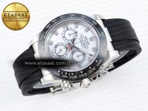 Daytona 116519 SS OMF Best Edition White MOP Diamonds Dial on Oysterflex Strap A7750 (Slim Movement) - Görsel 7