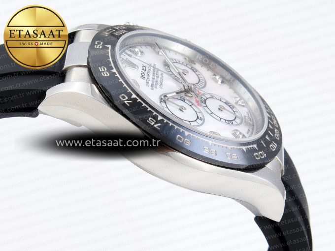 Daytona 116519 SS OMF Best Edition White MOP Diamonds Dial on Oysterflex Strap A7750 (Slim Movement) - Görsel 9