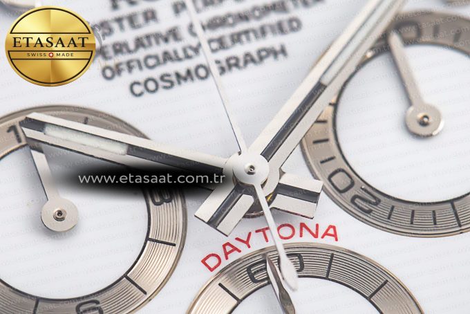 Daytona 116520 Clean 1:1 Best Edition 904L SS Case and Bracelet White Dial SA4130 V3 - Görsel 10
