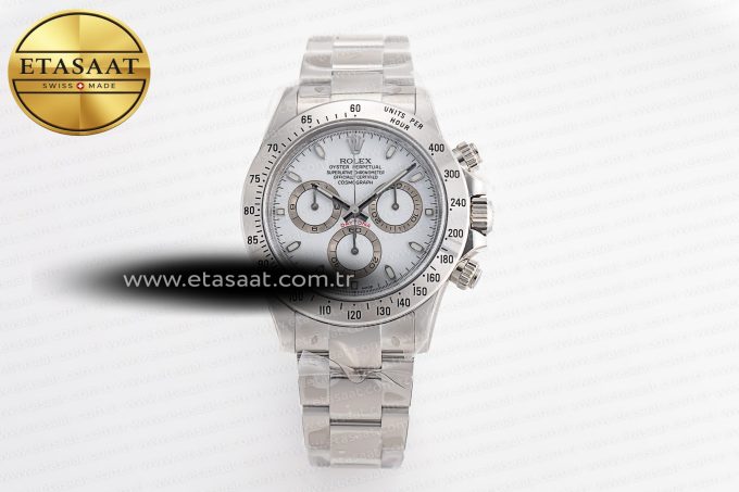 Daytona 116520 Clean 1:1 Best Edition 904L SS Case and Bracelet White Dial SA4130 V3 - Görsel 3