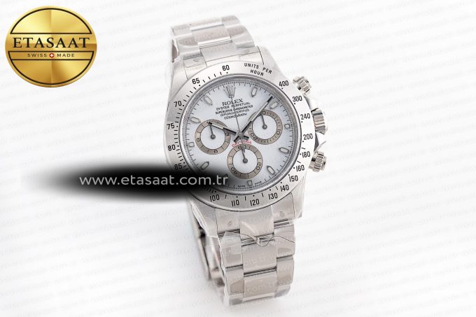 Daytona 116520 Clean 1:1 Best Edition 904L SS Case and Bracelet White Dial SA4130 V3 - Görsel 4