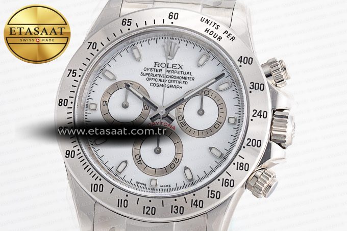 Daytona 116520 Clean 1:1 Best Edition 904L SS Case and Bracelet White Dial SA4130 V3 - Görsel 6