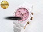 Rolex Daytona White Ceramic Case and Bracelet Pink Dial SA4130