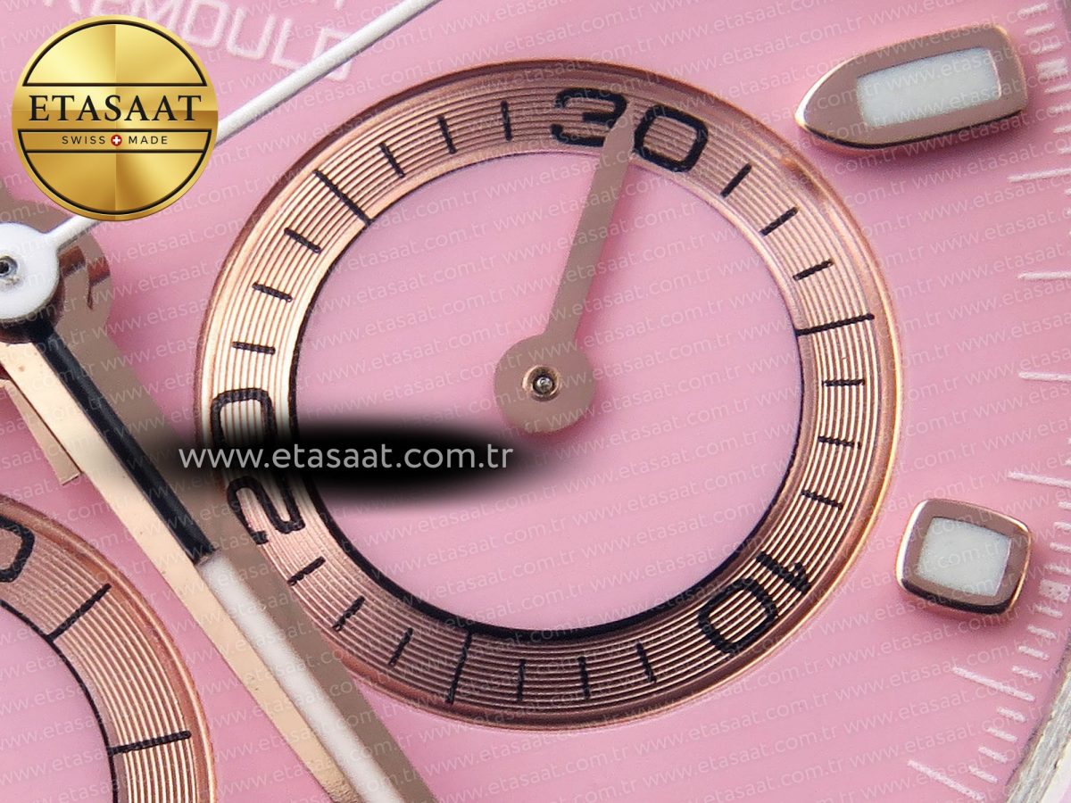 Rolex Daytona White Ceramic Case and Bracelet Pink Dial SA4130 - Görsel 11
