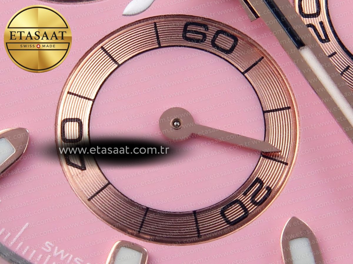 Rolex Daytona White Ceramic Case and Bracelet Pink Dial SA4130 - Görsel 12
