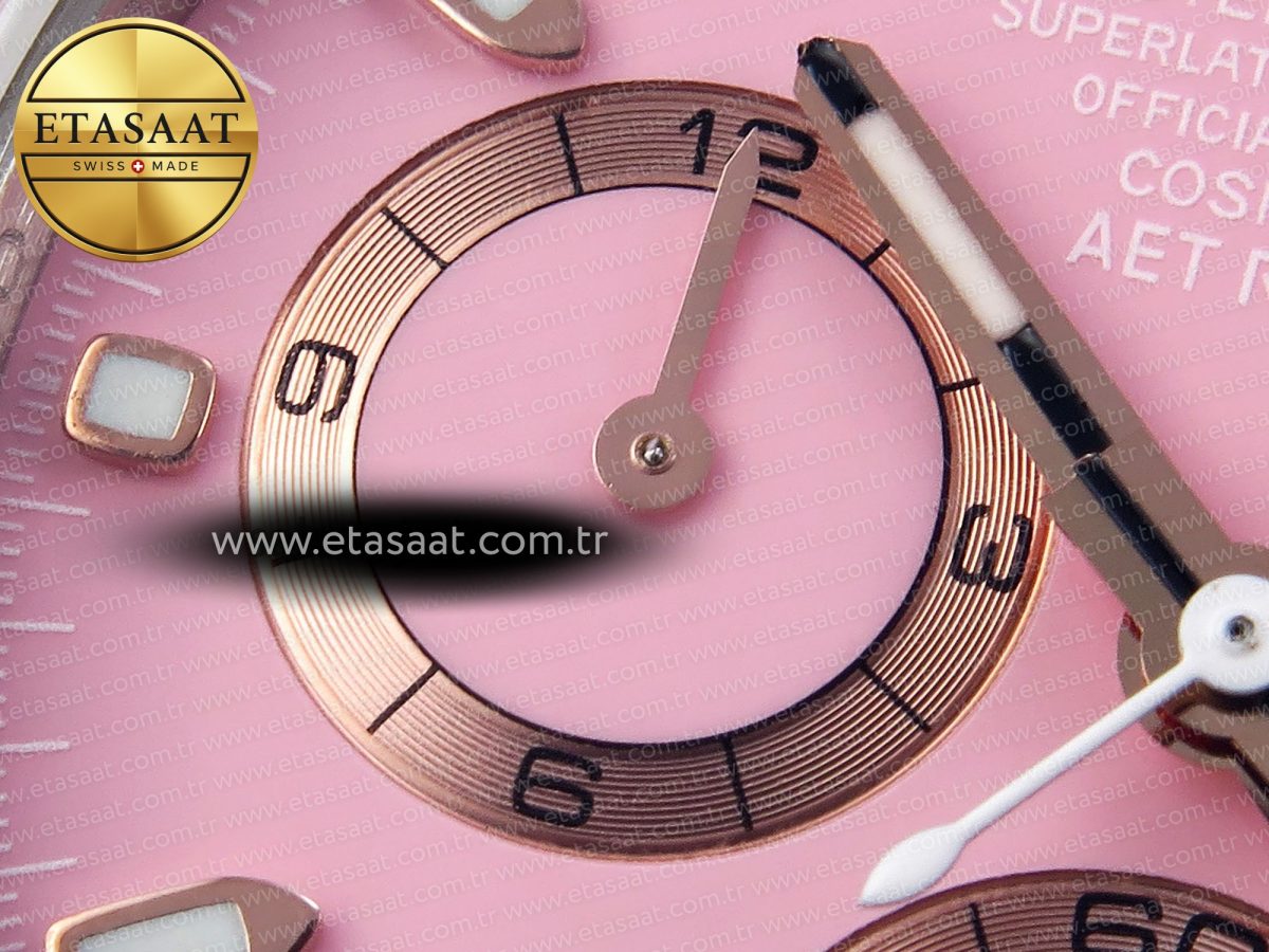 Rolex Daytona White Ceramic Case and Bracelet Pink Dial SA4130 - Görsel 14