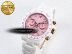 Rolex Daytona White Ceramic Case and Bracelet Pink Dial SA4130 - Görsel 2