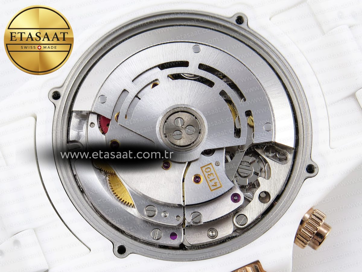 Rolex Daytona White Ceramic Case and Bracelet Pink Dial SA4130 - Görsel 21