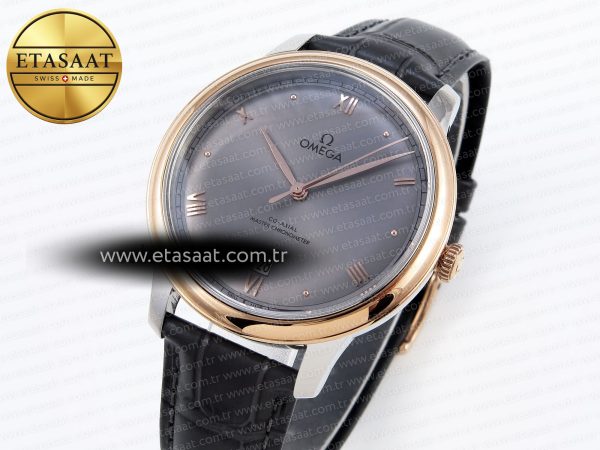 De Ville Date RG MKF 1:1 Best Edition Gray Dial Roman Marker on Gray Leather Strap A8800