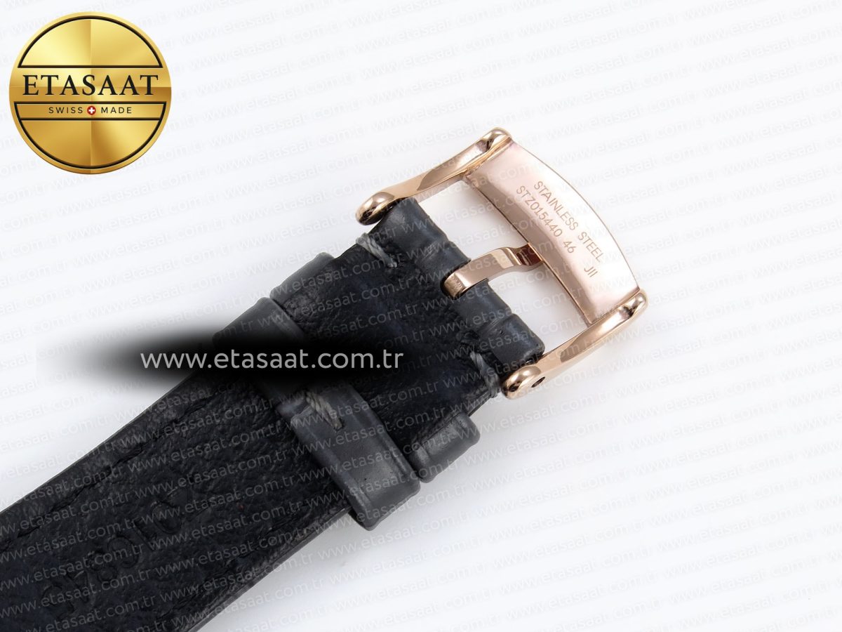 De Ville Date RG MKF 1:1 Best Edition Gray Dial Roman Marker on Gray Leather Strap A8800 - Görsel 26