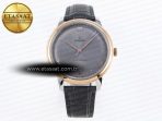 De Ville Date RG MKF 1:1 Best Edition Gray Dial Roman Marker on Gray Leather Strap A8800 - Görsel 3