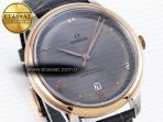 De Ville Date RG MKF 1:1 Best Edition Gray Dial Roman Marker on Gray Leather Strap A8800 - Görsel 5