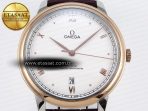 De Ville Date RG MKF 1:1 Best Edition White Dial Roman Marker on Brown Leather Strap A8800 - Görsel 4