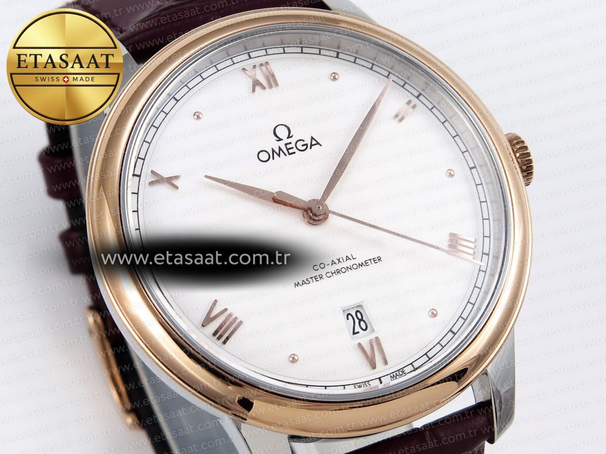 De Ville Date RG MKF 1:1 Best Edition White Dial Roman Marker on Brown Leather Strap A8800 - Görsel 5