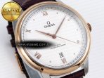 De Ville Date RG MKF 1:1 Best Edition White Dial Roman Marker on Brown Leather Strap A8800 - Görsel 5