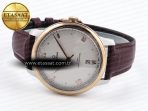 De Ville Date RG MKF 1:1 Best Edition White Dial Roman Marker on Brown Leather Strap A8800 - Görsel 6