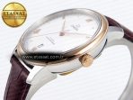 De Ville Date RG MKF 1:1 Best Edition White Dial Roman Marker on Brown Leather Strap A8800 - Görsel 8