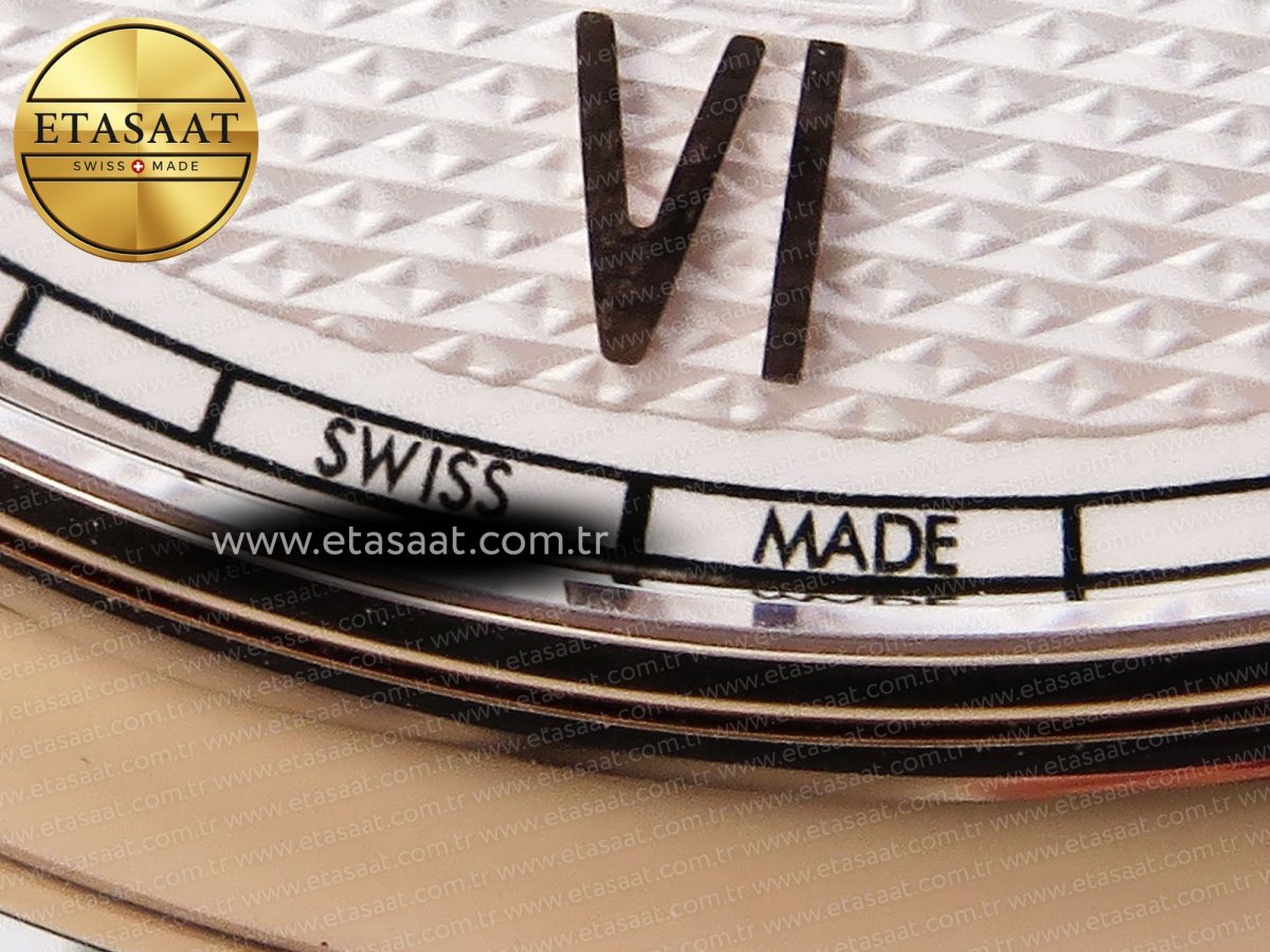 De Ville Date RG MKF 1:1 Best Edition White Textured Dial Roman Marker on Brown Leather Strap A8800 - Görsel 12