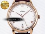De Ville Date RG MKF 1:1 Best Edition White Textured Dial Roman Marker on Brown Leather Strap A8800 - Görsel 4