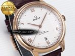 De Ville Date RG MKF 1:1 Best Edition White Textured Dial Roman Marker on Brown Leather Strap A8800 - Görsel 5