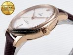 De Ville Date RG MKF 1:1 Best Edition White Textured Dial Roman Marker on Brown Leather Strap A8800 - Görsel 8